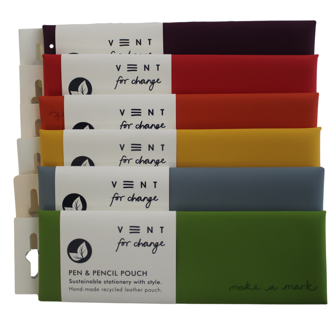 Recycled Leather Pen & Pencil Pouch