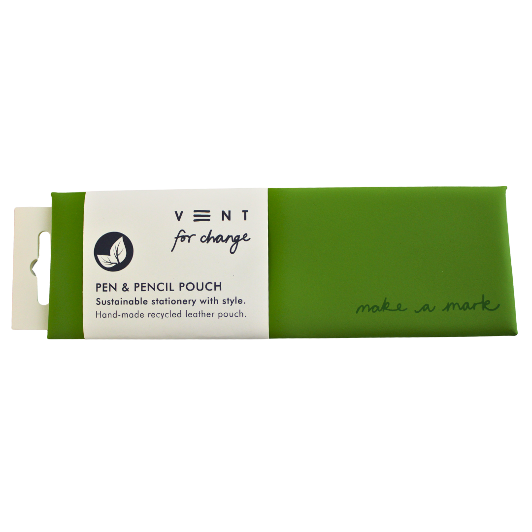 Recycled Leather Pen & Pencil Pouch