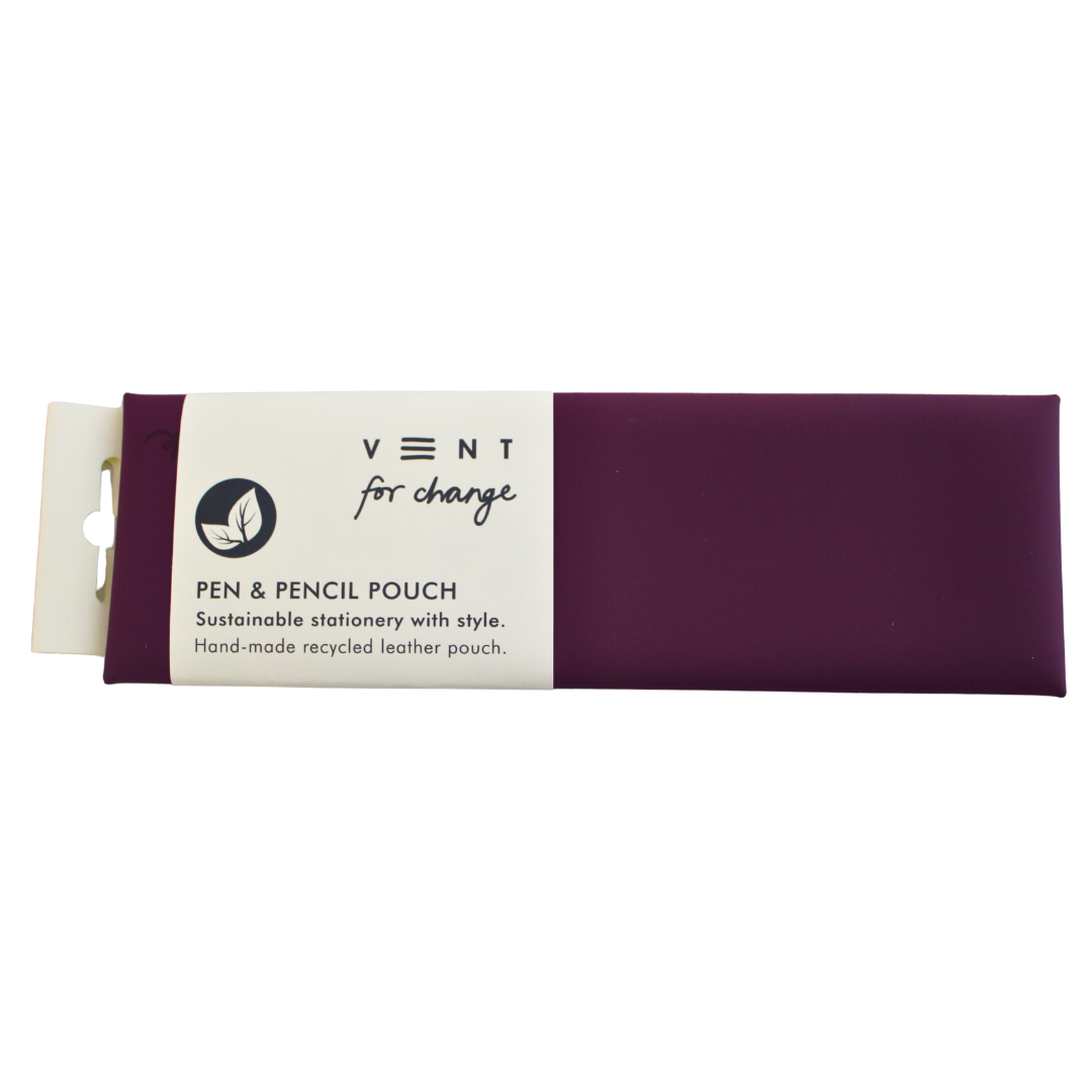 Recycled Leather Pen & Pencil Pouch