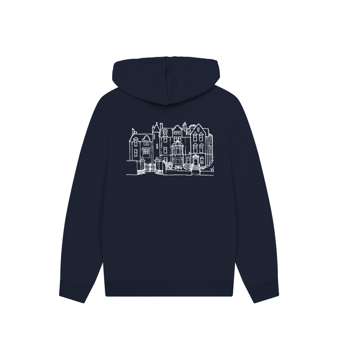 Navy Printed Hoody