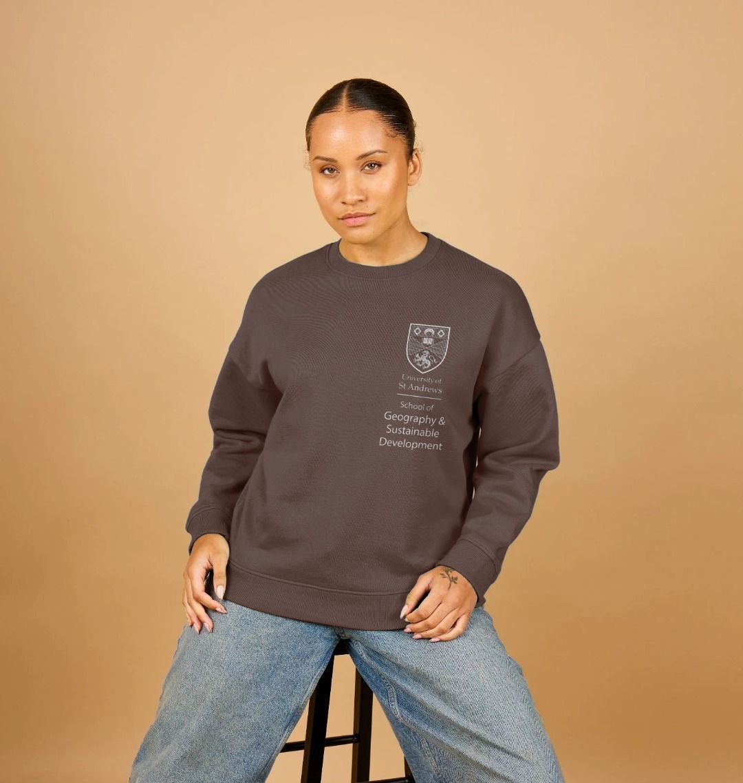 Chocolate School of Geography & Sustainable Development Oversized Ladies Sweater