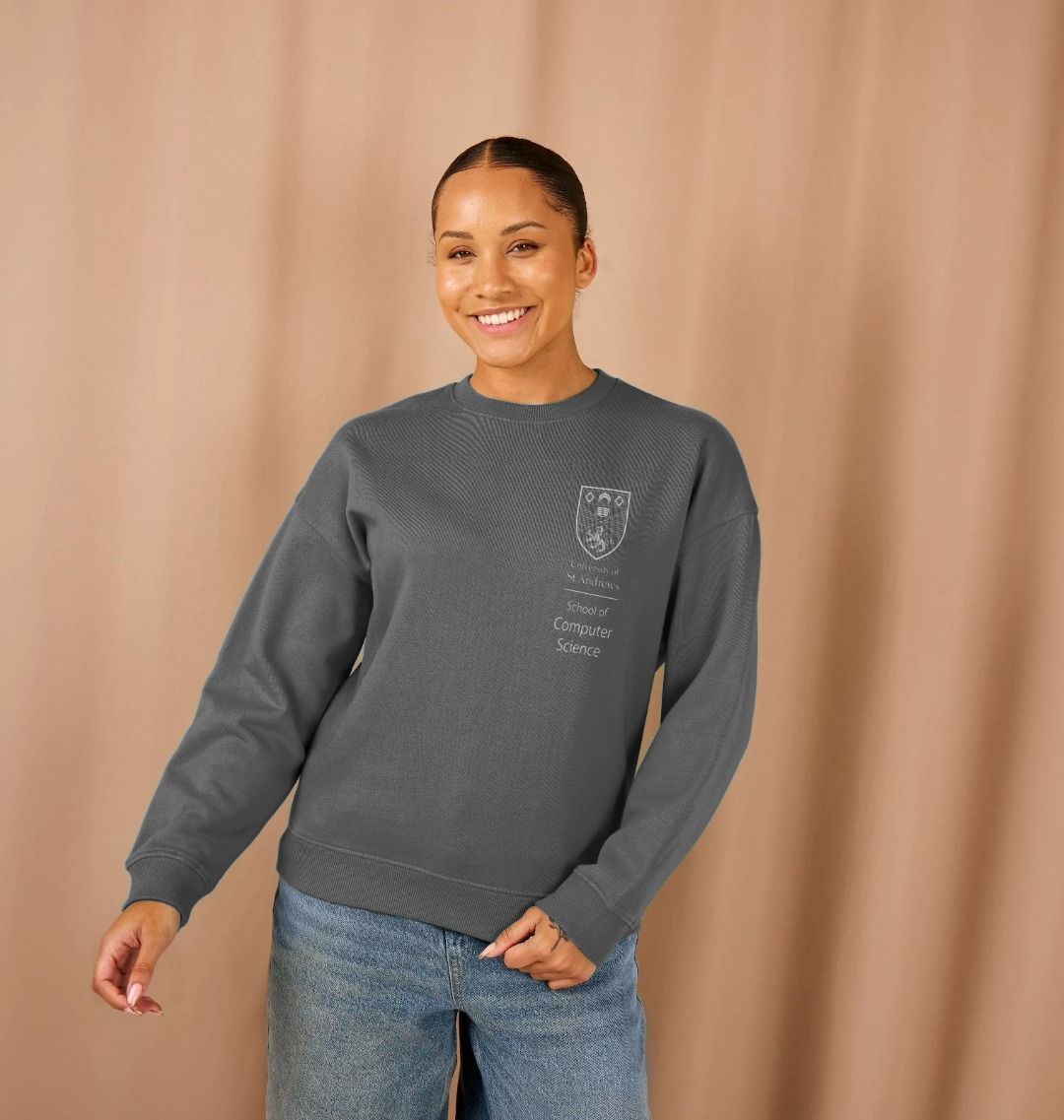 Slate Grey School of Computer Science Oversized Ladies Sweater