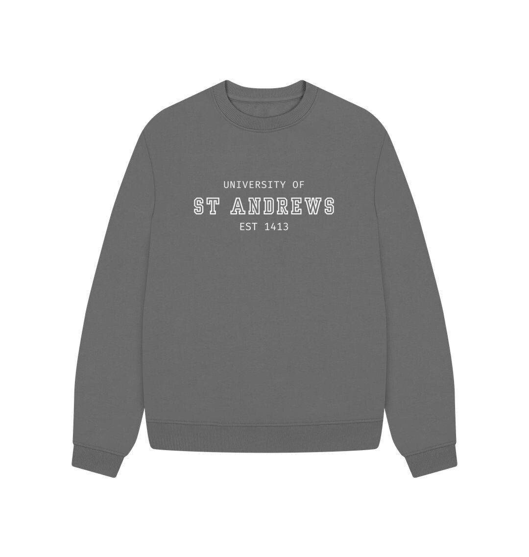 Slate Grey Old School Oversized Ladies Sweater