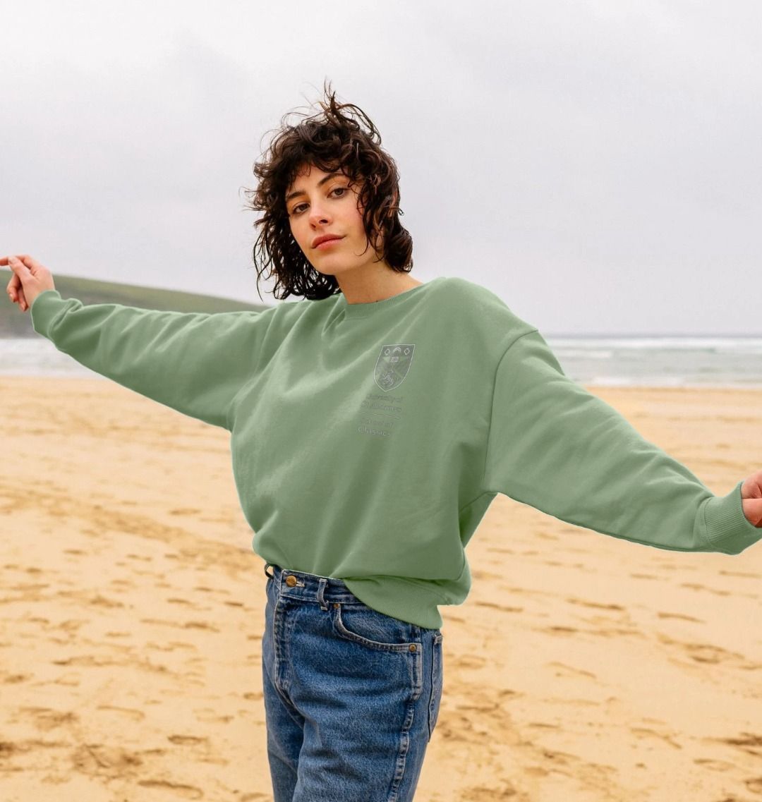 Sage School of Classics Back Print Oversized Ladies Sweater