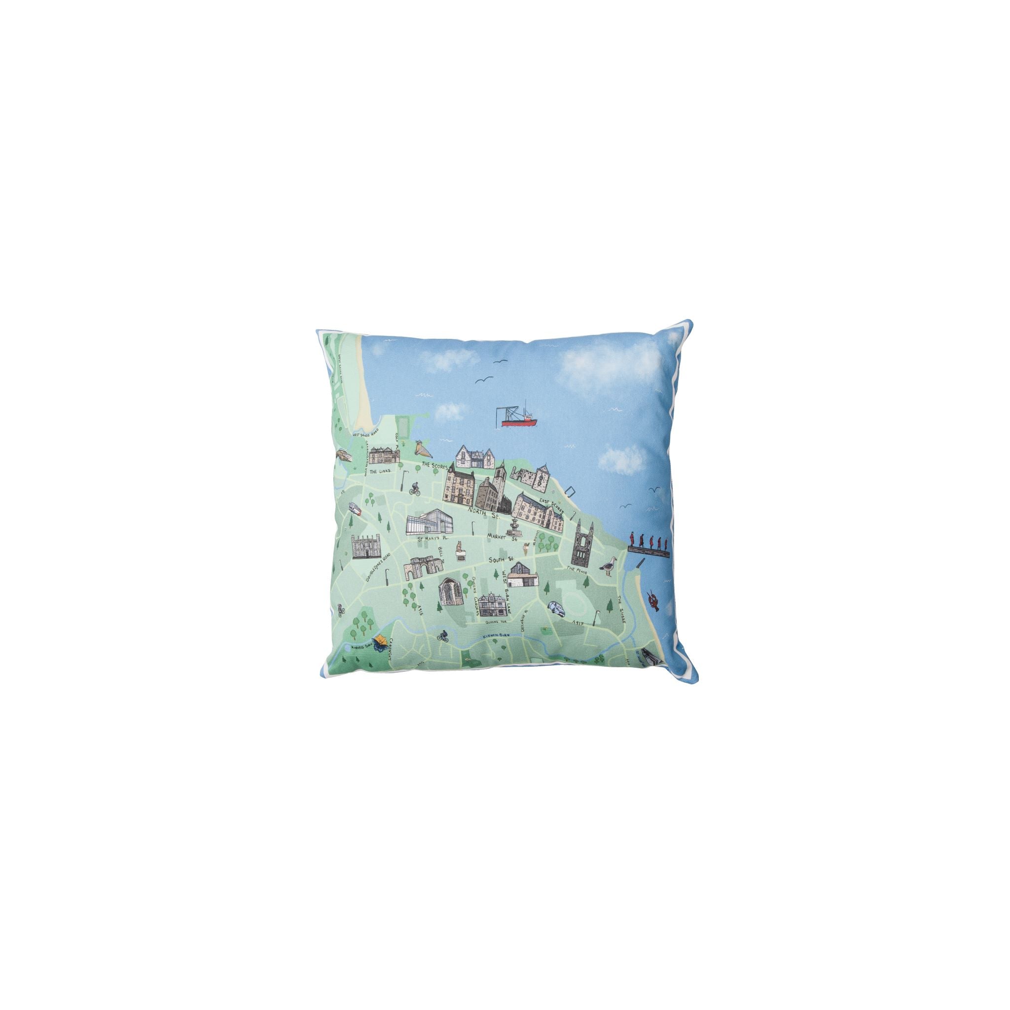 St Andrews Map Cushion