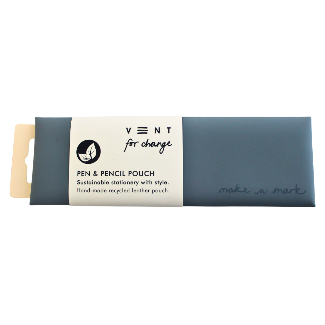 Recycled Leather Pen & Pencil Pouch