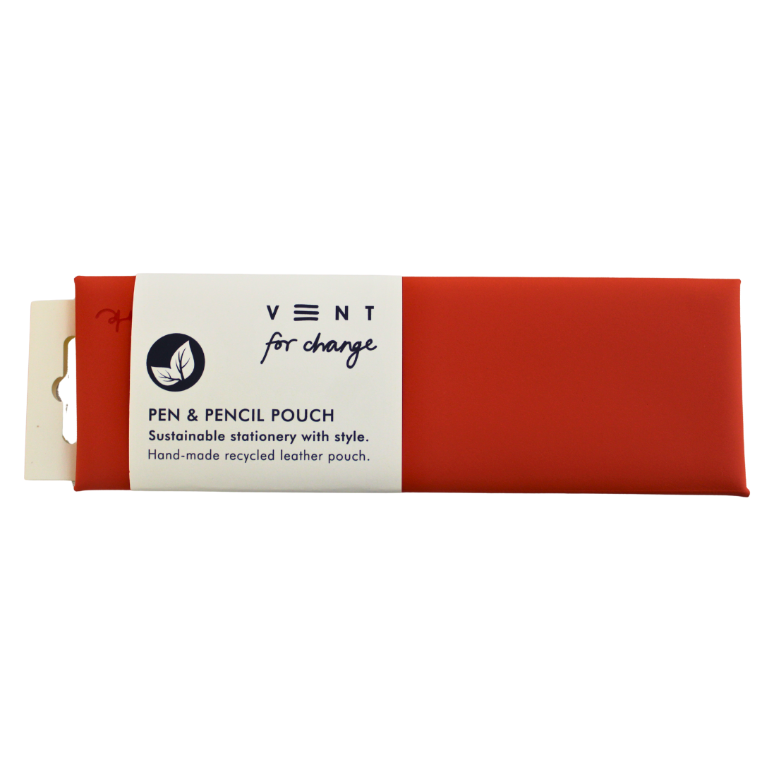Recycled Leather Pen & Pencil Pouch