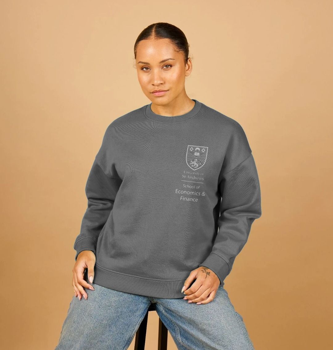 Slate Grey School of Economics and Finance Oversized Ladies Sweater