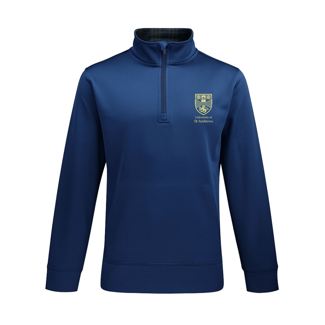 Tartan lined 1/4 zip