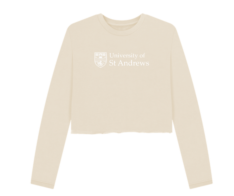 Horizontal Print Cropped Sweatshirt