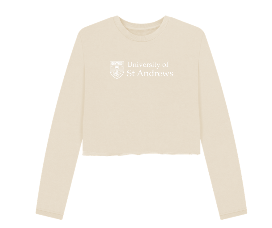 Horizontal Print Cropped Sweatshirt