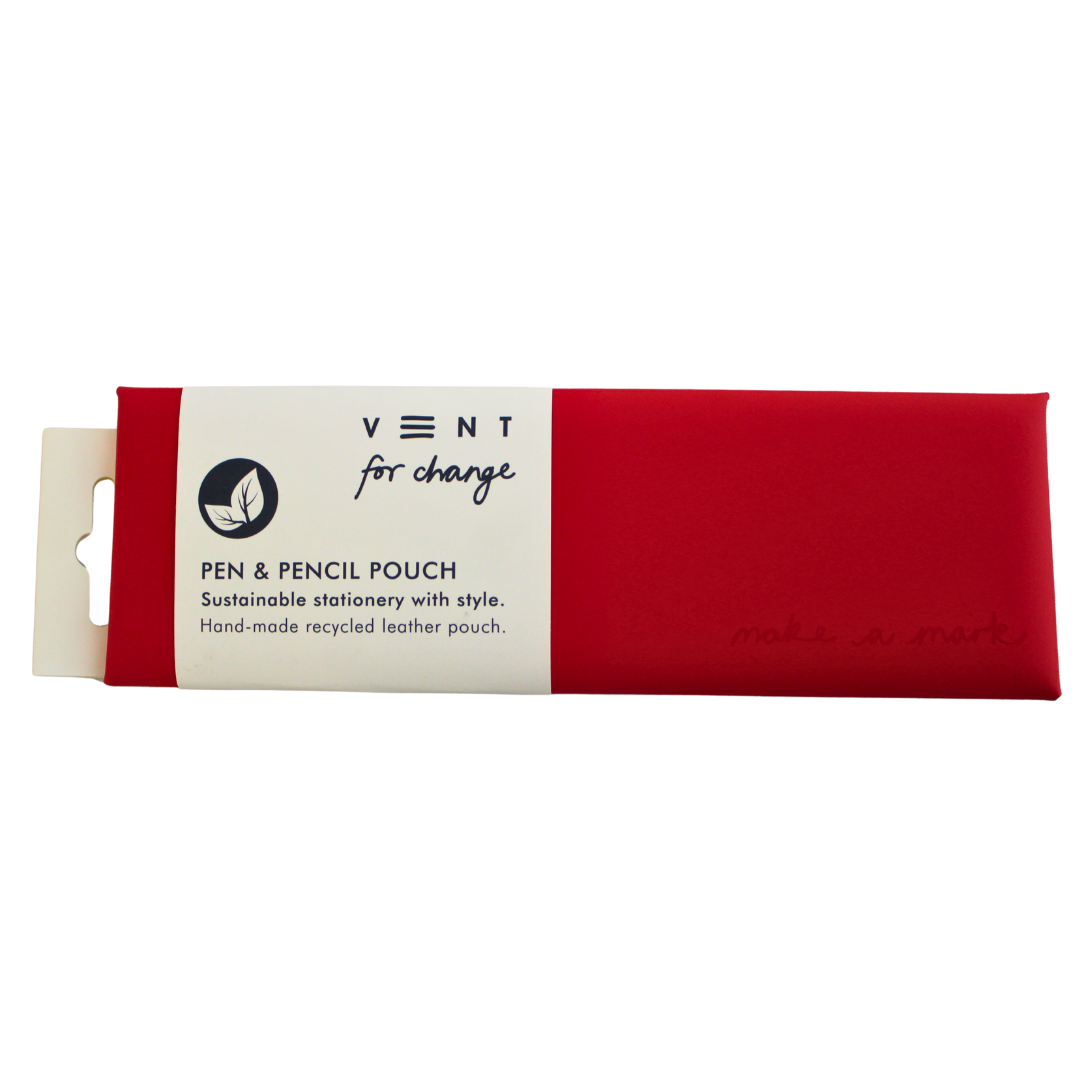 Recycled Leather Pen & Pencil Pouch