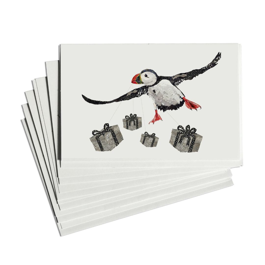Xmas Cards Fly Puffin