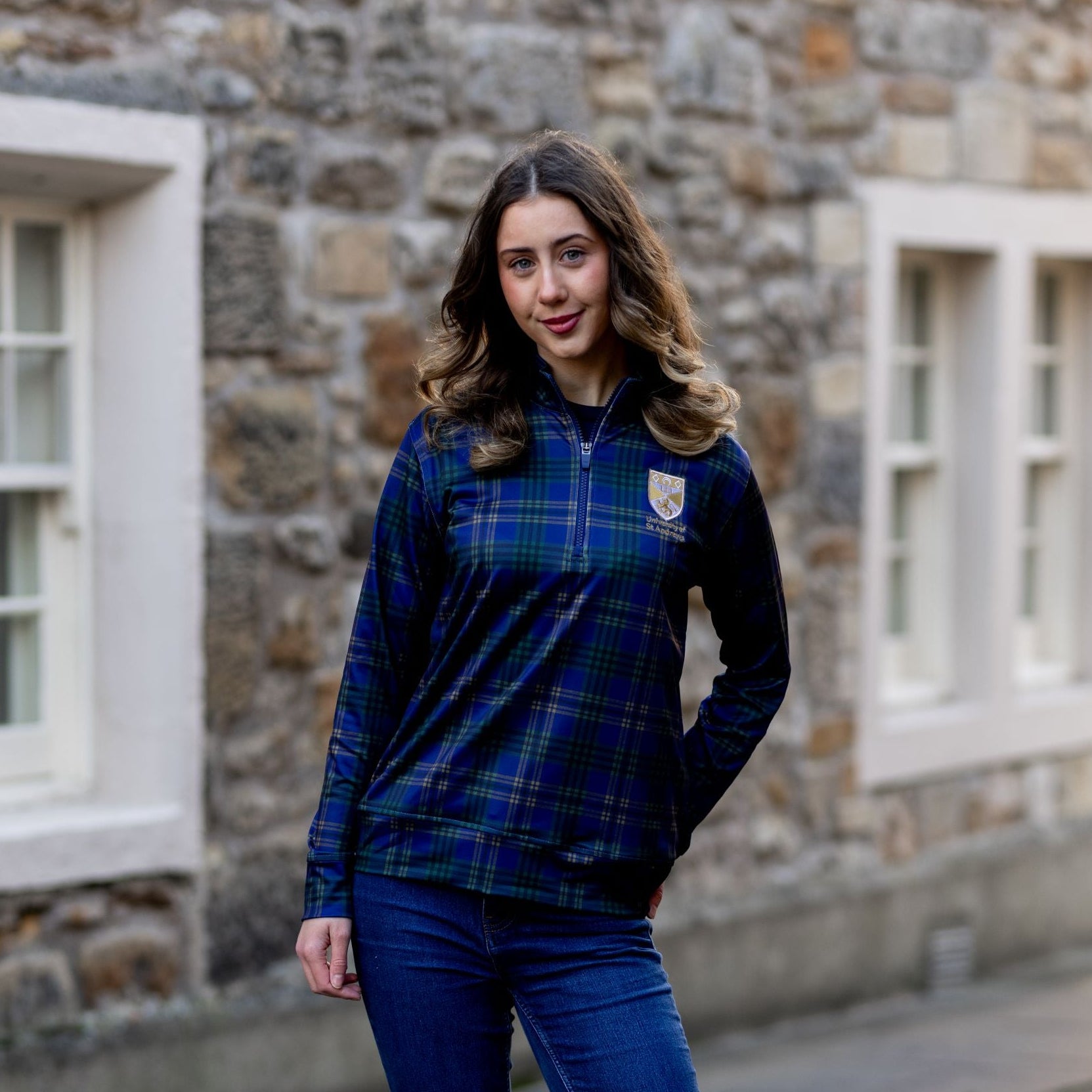 Ladies Tartan 1/4 zip