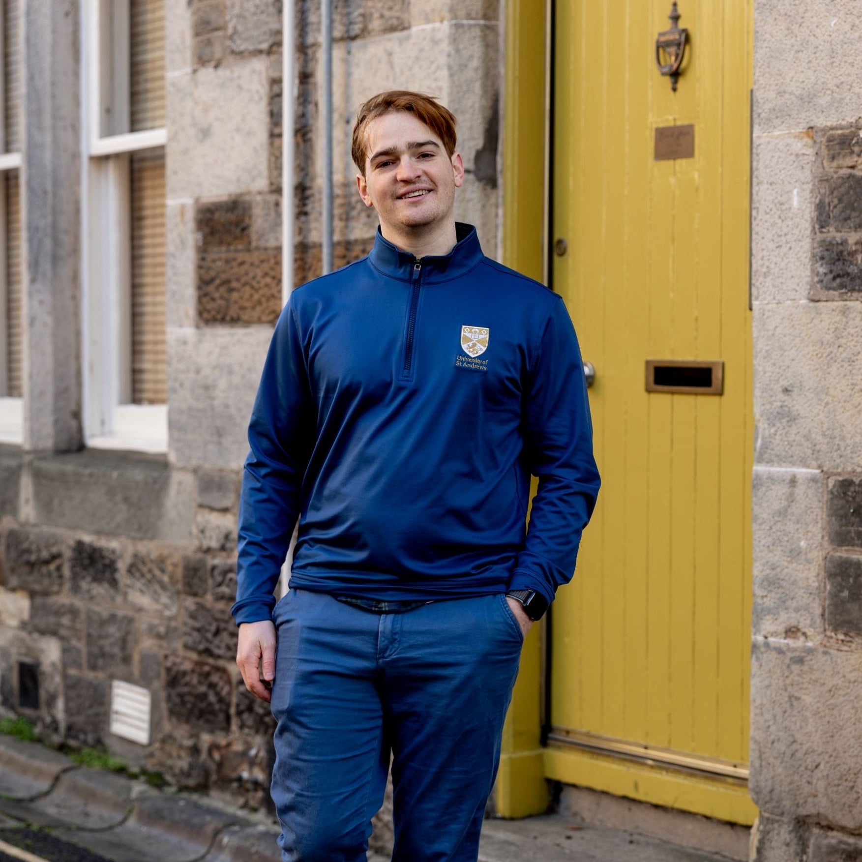 Tartan lined 1/4 zip