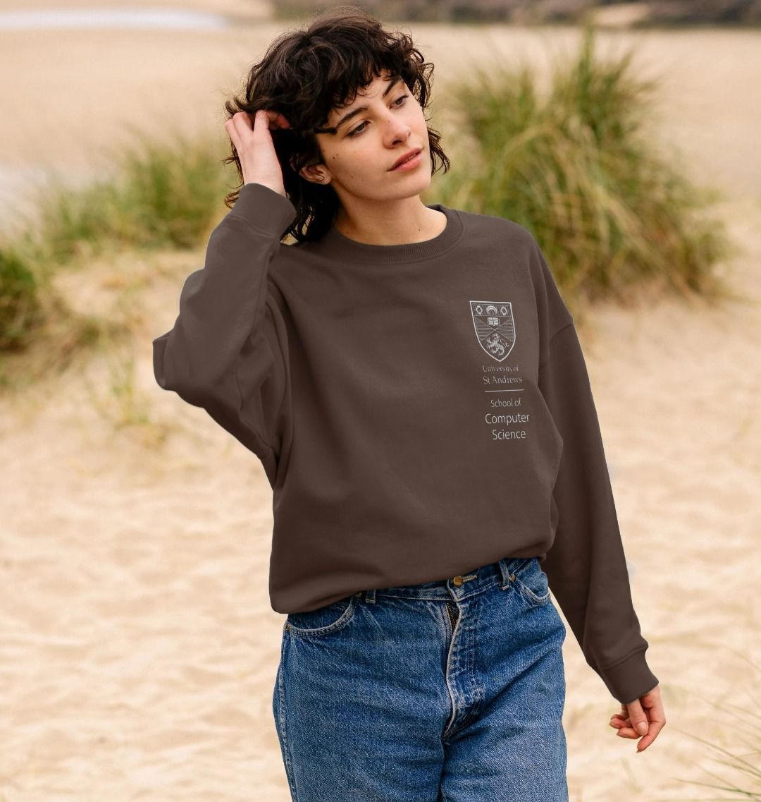 Chocolate School of Computer Science Oversized Ladies Sweater
