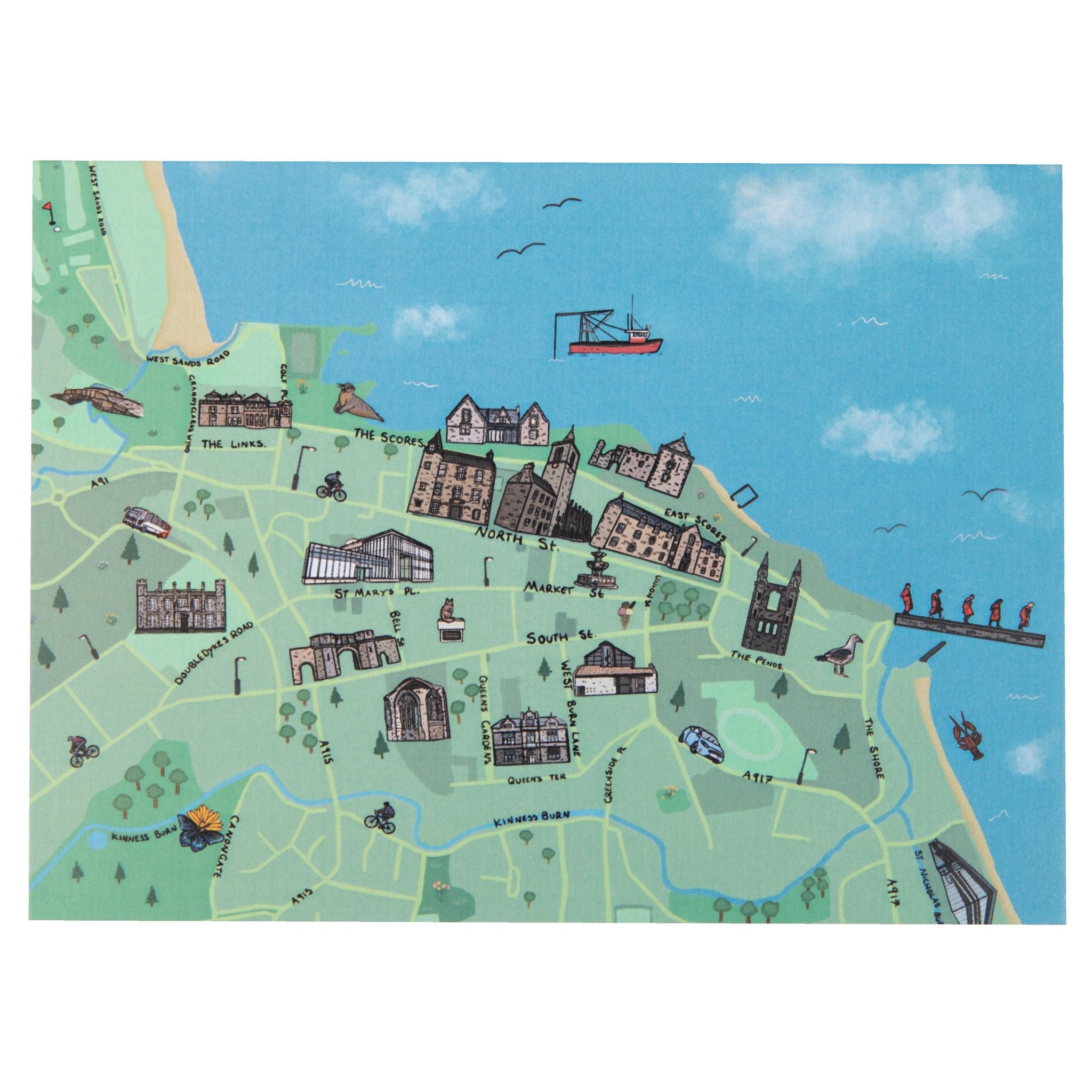St Andrews Map Poster